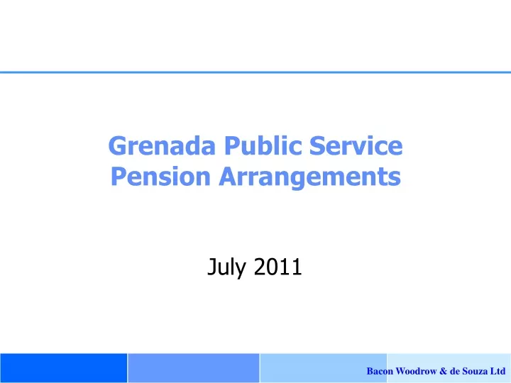 grenada public service pension arrangements