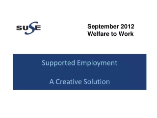 Supported Employment A Creative Solution