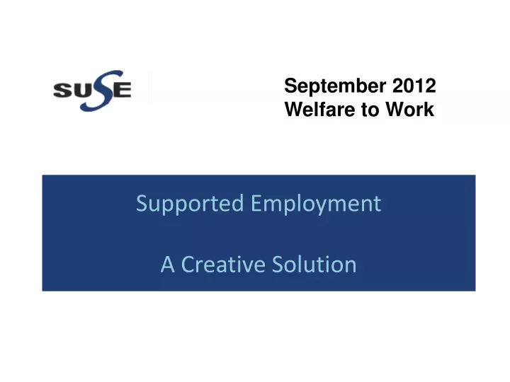 supported employment a creative solution