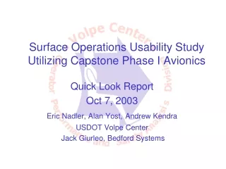 Surface Operations Usability Study Utilizing Capstone Phase I Avionics