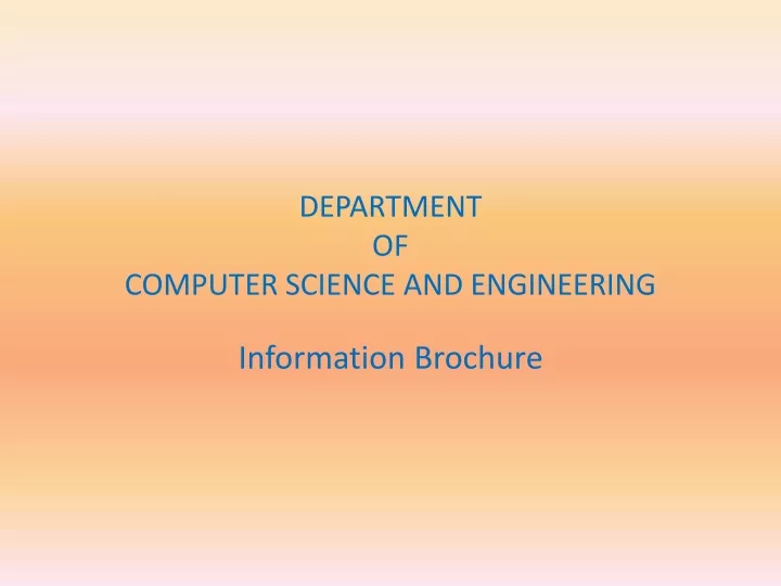 department of computer science and engineering
