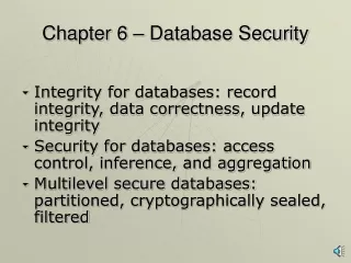 Chapter 6 – Database Security