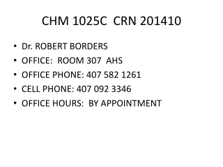CHM 1025C  CRN 201410