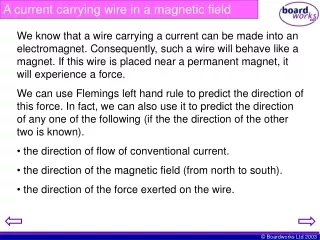 A current carrying wire in a magnetic field