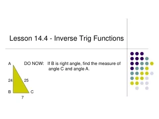 Lesson 14.4 - Inverse Trig Functions