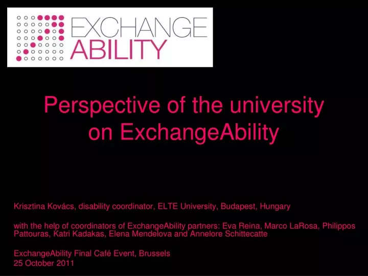 perspective of the university on exchangeability