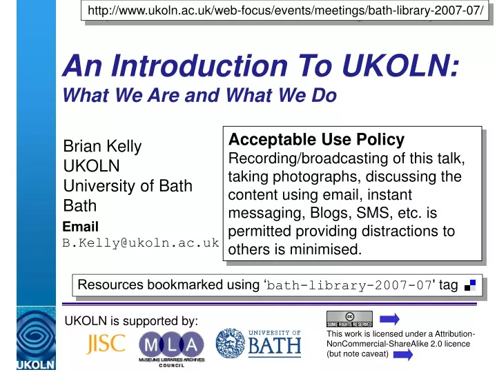 an introduction to ukoln what we are and what we do