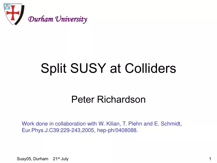 split susy at colliders