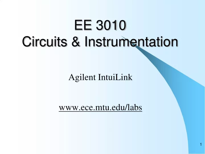 ee 3010 circuits instrumentation
