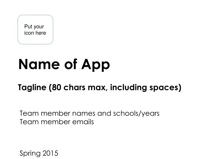 name of app tagline 80 chars max including spaces