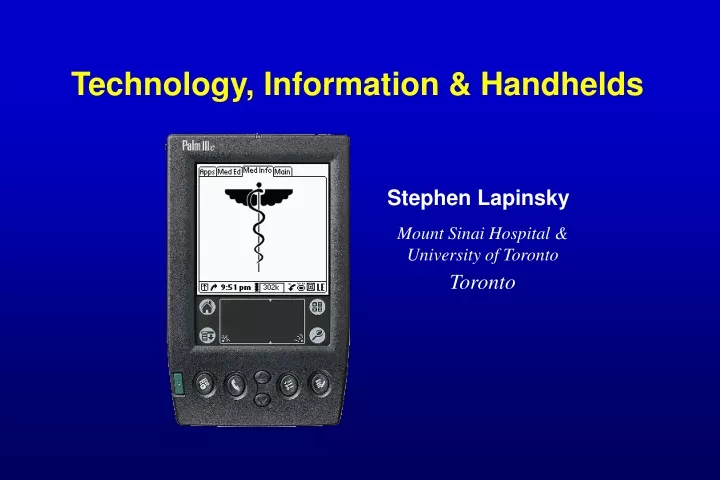 technology information handhelds