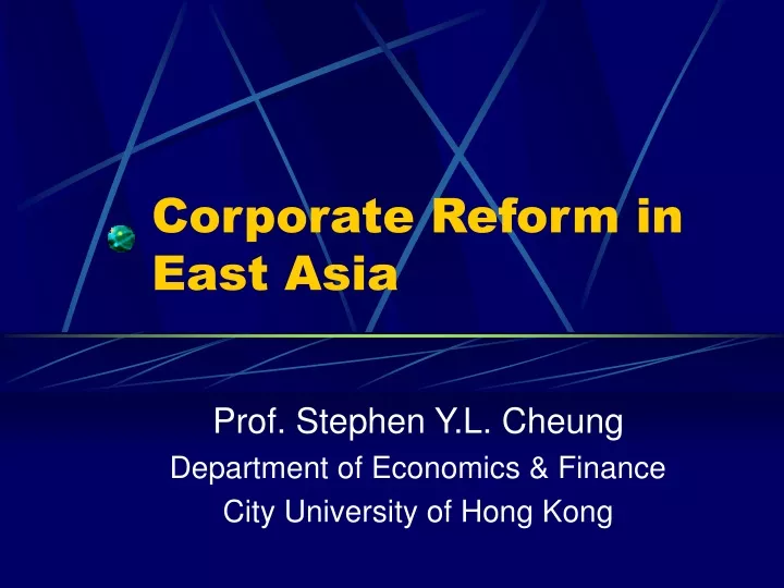 corporate reform in east asia