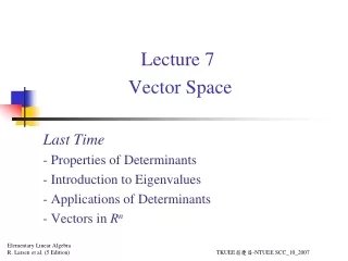 Lecture 7  Vector Space