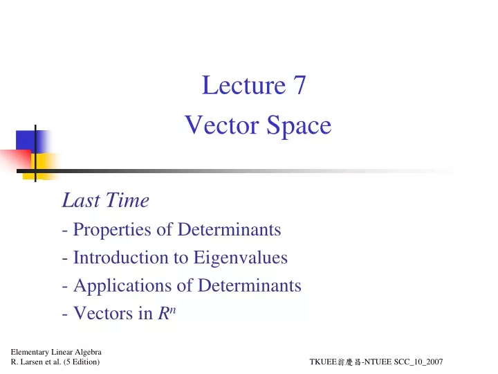 lecture 7 vector space