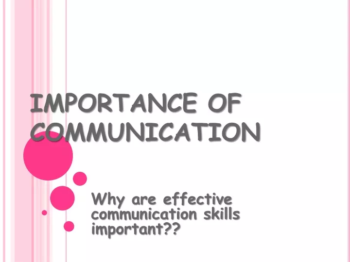 importance of communication