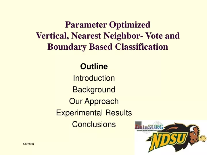 parameter optimized vertical nearest neighbor vote and boundary based classification