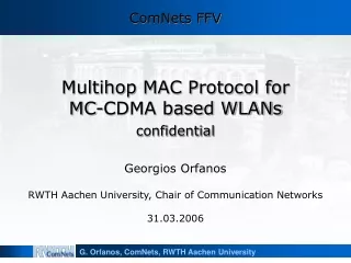 Multihop MAC Protocol for MC-CDMA based WLANs confidential