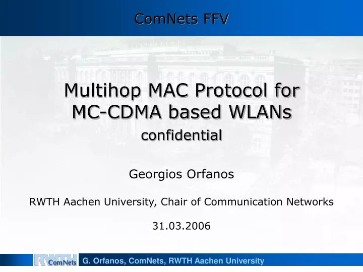multihop mac protocol for mc cdma based wlans confidential