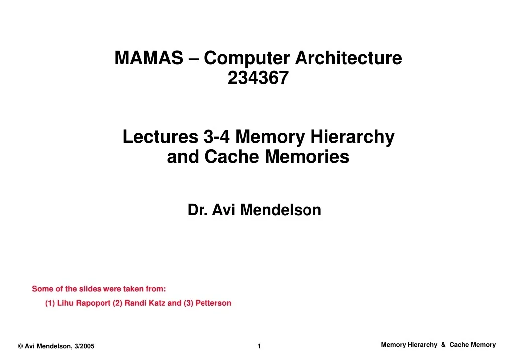 PPT - Memory Hierarchy and Cache Memories in Computer Architecture ...