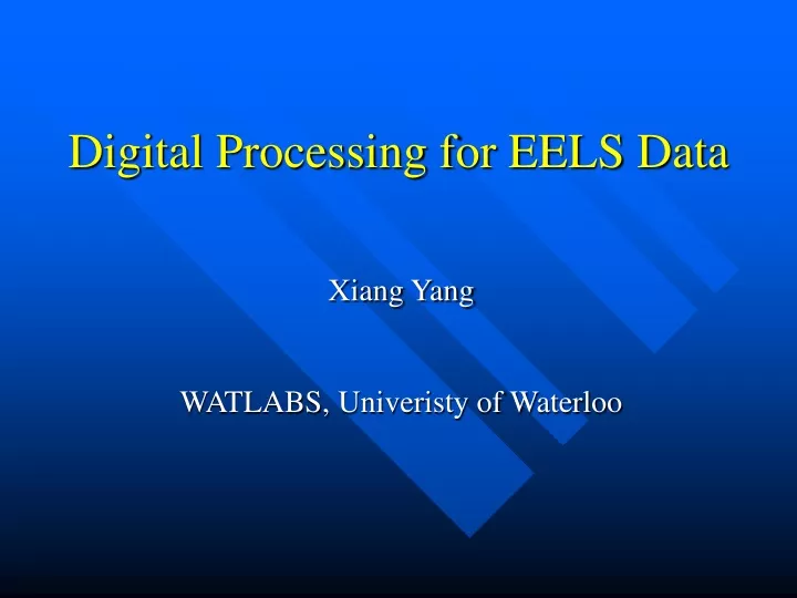 digital processing for eels data