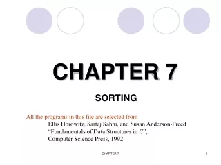 CHAPTER 7    SORTING