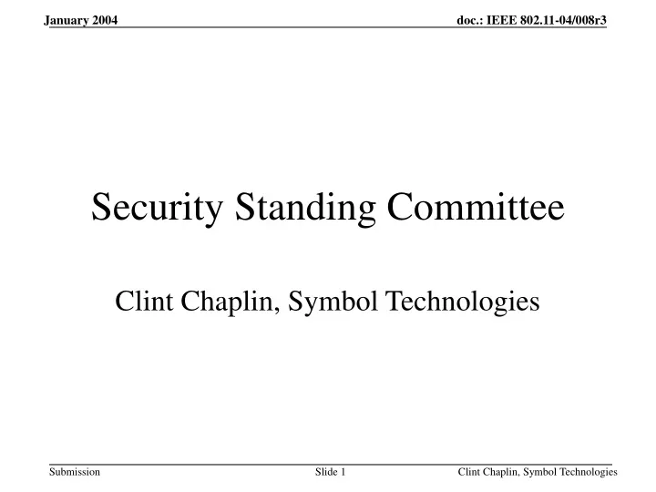 security standing committee