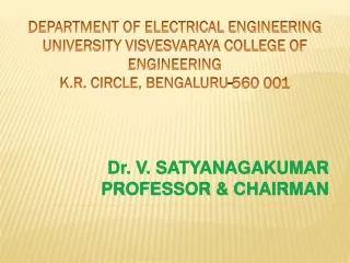 DEPARTMENT OF ELECTRICAL ENGINEERING  UNIVERSITY VISVESVARAYA COLLEGE OF ENGINEERING