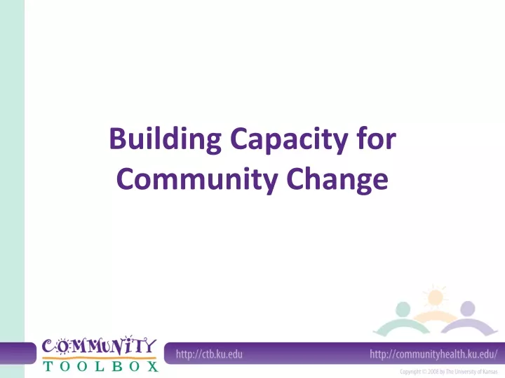 building capacity for community change