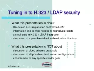 Tuning in to H.323 / LDAP security