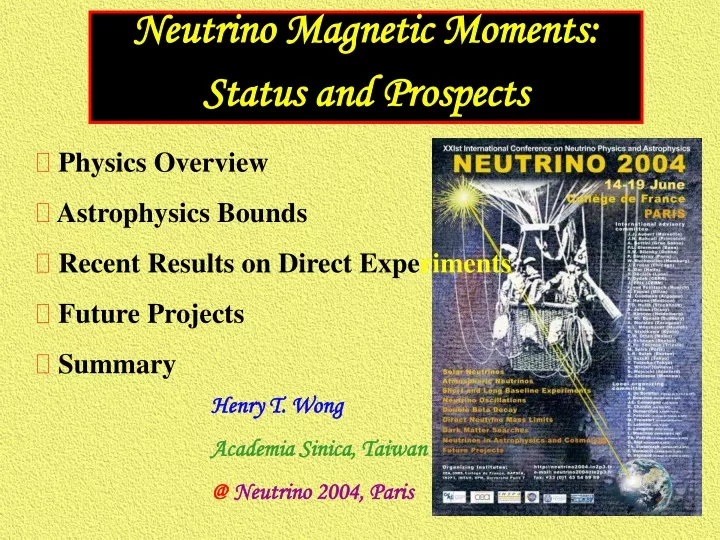 neutrino magnetic moments status and prospects