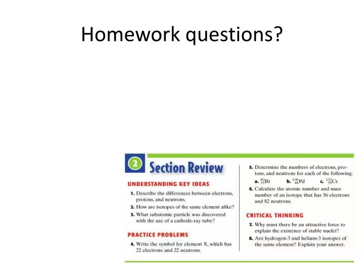 homework questions