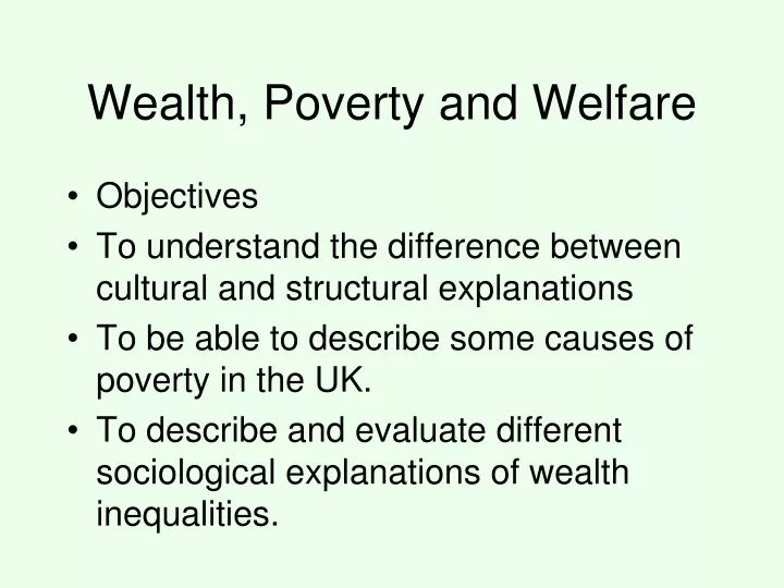 wealth poverty and welfare