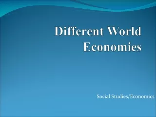 Different World Economies