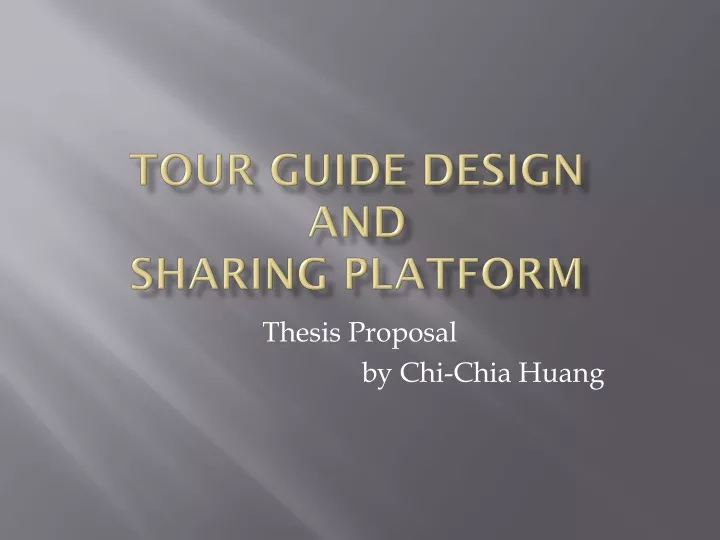 tour guide design and sharing platform
