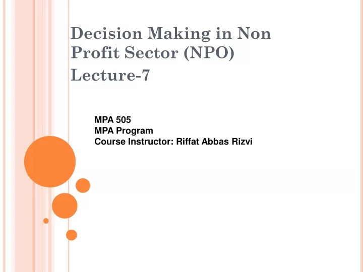 decision making in non profit sector npo lecture 7