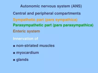 Autonomic nervous system (ANS)