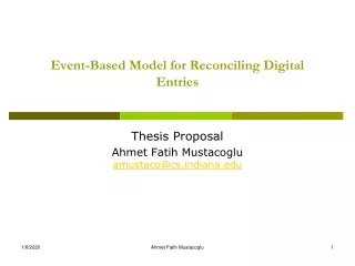 Event-Based Model for Reconciling Digital Entries