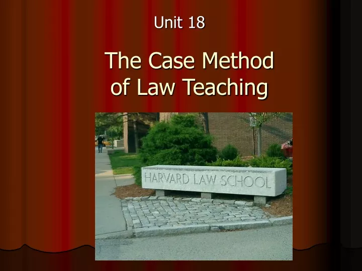 the case method of law teaching