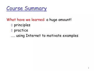 Course Summary