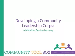 Developing a Community Leadership Corps: