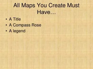 All Maps You Create Must Have…