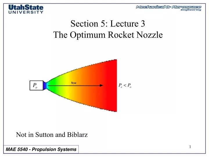 section 5 lecture 3 the optimum rocket nozzle