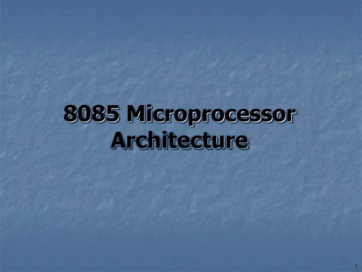 8085 microprocessor architecture