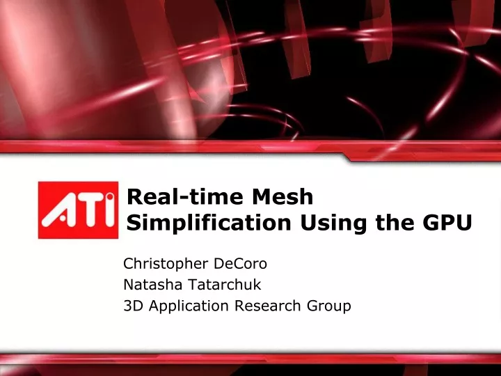 real time mesh simplification using the gpu