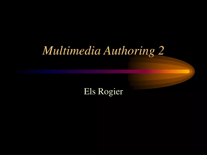 multimedia authoring 2