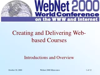 Creating and Delivering Web-based Courses