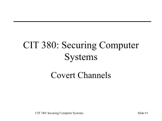 CIT 380: Securing Computer Systems