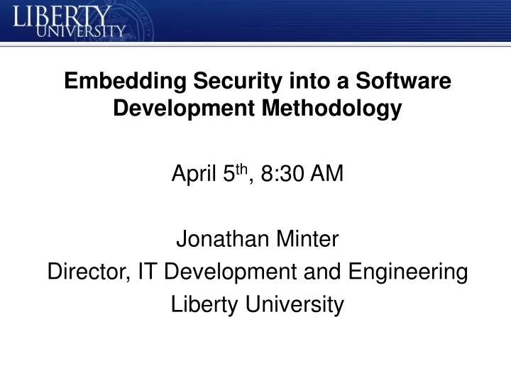 embedding security into a software development