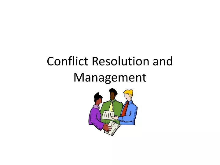conflict resolution and management