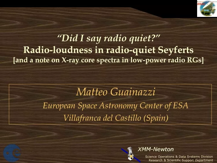 matteo guainazzi european space astronomy center of esa villafranca del castillo spain